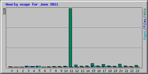 Hourly usage for June 2011