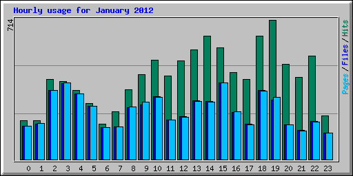 Hourly usage for January 2012